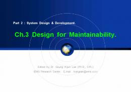 Ch.3 Design for Maintainability.