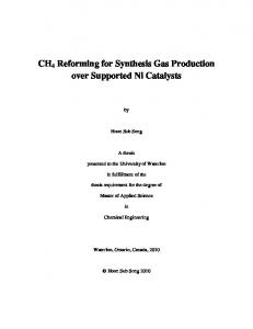 CH4 Reforming for Synthesis Gas Production over Supported Ni