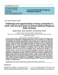 Challenges and opportunities of honey production in ...