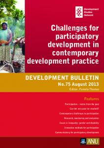 Challenges for participatory development in contemporary ...