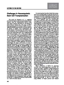 Challenges in Hematopoietic Stem Cell Transplantation