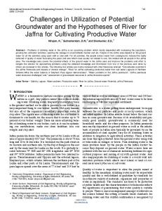 Challenges in Utilization of Potential Groundwater ...