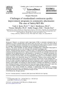 Challenges of standardized continuous quality improvement programs ...