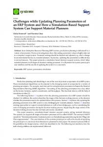 Challenges while Updating Planning Parameters of an ERP ... - MDPI