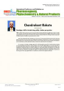 Chandrakant Kokate - OMICS Group