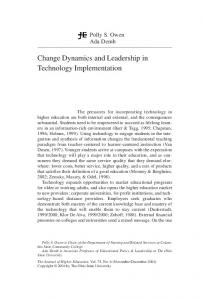 Change Dynamics and Leadership in Technology ... - CiteSeerX