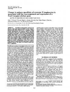 Change in antigen specificity of cytotoxic T lymphocytes ... - Europe PMC