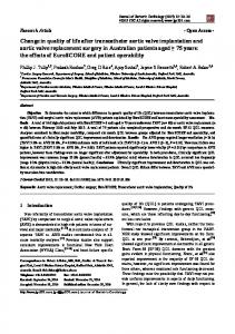 Change in quality of life after transcatheter aortic ... - Semantic Scholar