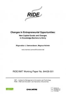 Changes in Entrepreneurial Opportunities