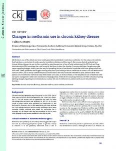 Changes in metformin use in chronic kidney disease - Oxford Journals