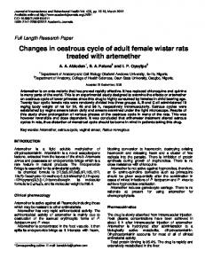 changes in oestrous cycle of adult female wistar ... - Academic Journals