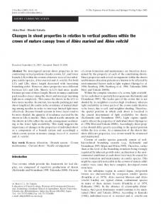 Changes in shoot properties in relation to vertical ... - Springer Link