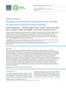 Changes in soil bacterial communities and diversity in response to ...