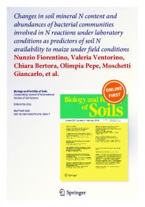 Changes in soil mineral N content and abundances of