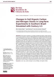 Changes in Soil Organic Carbon and Nitrogen Stocks in ... - SciELO