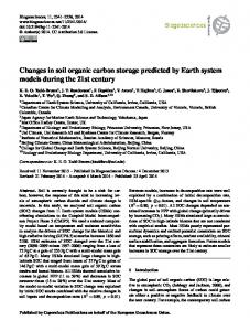 Changes in soil organic carbon storage predicted by Earth system ...