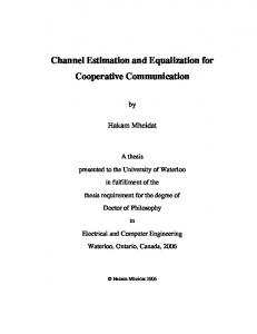 Channel Estimation and Equalization for Cooperative Communication