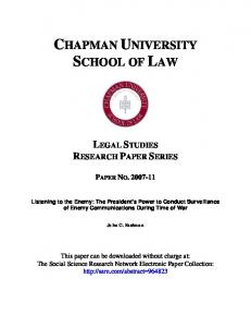 chapman university school of law - SSRN