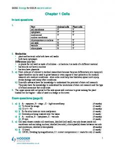 Chapter 1 Cells - Hodder Plus Home