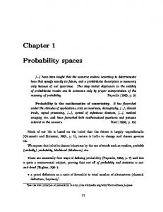 Chapter 1 Probability spaces