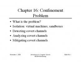 Chapter 16: Confinement Problem