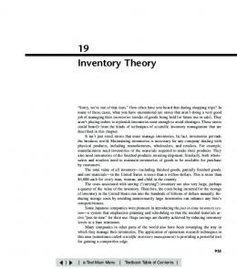 Chapter 19 Inventory Theory