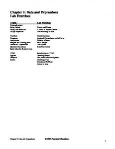 Chapter 2: Data and Expressions Lab Exercises