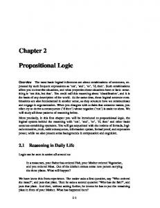 Chapter 2 Propositional Logic - Logic in Action