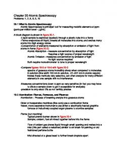 Chapter 20 Atomic Spectroscopy