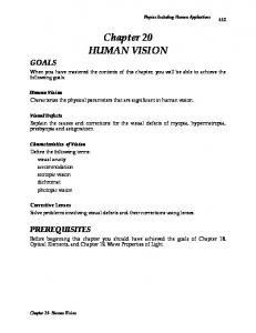 Chapter 20 HUMAN VISION