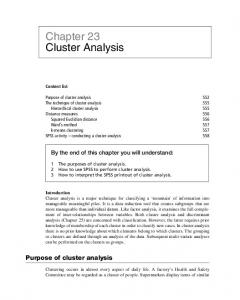 Chapter 23 Cluster Analysis - Sage