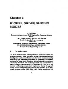 Chapter 3 HIGHER ORDER SLIDING MODES