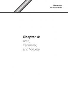 Chapter 4: Area, Perimeter, and Volume