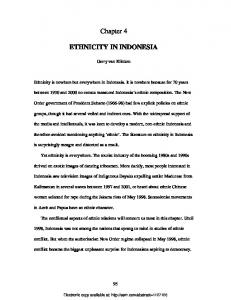 Chapter 4 ETHNICITY IN INDONESIA - SSRN papers