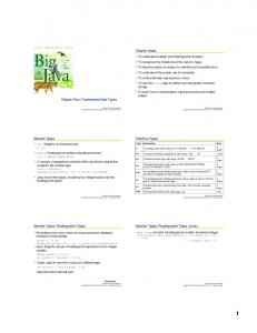 Chapter 4: Fundamental Data Types