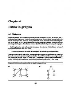 Chapter 4. Paths in graphs