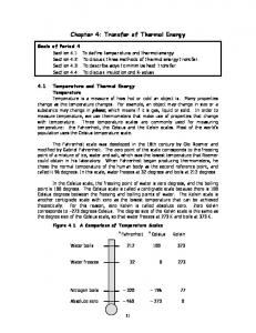 Chapter 4: Transfer of Thermal Energy