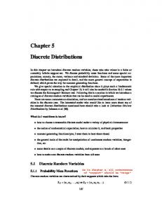 Chapter 5 Discrete Distributions