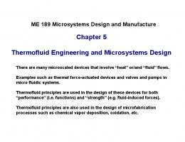 Chapter 5 Thermofluid Engineering and Microsystems Design