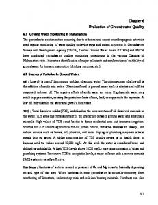 Chapter 6 Evaluation of Groundwater Quality - Mpcb.gov.in