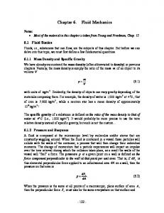 Chapter 6. Fluid Mechanics