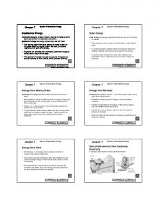 Chapter 7 Geothermal Energy Chapter 7 Solar Energy Chapter 7 ...