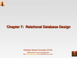 Chapter 7: Relational Database Design