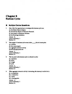 Chapter 8 Business Cycles