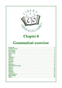 Chapter 8 Grammatical overview