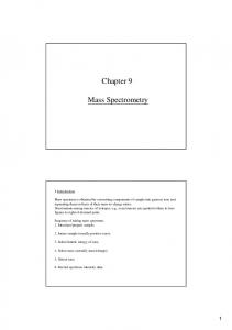 Chapter 9 Mass Spectrometry