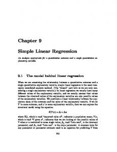 Chapter 9 Simple Linear Regression - CMU Statistics