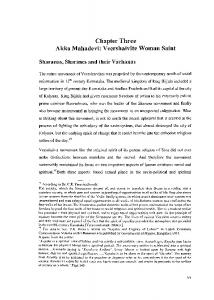 Chapter Three Akka Mahadevi: Veershaivite Woman ... - Shodhganga