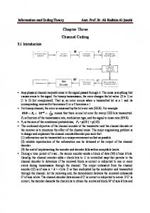 Chapter Three Channel Coding