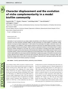 Character displacement and the evolution of ... - Wiley Online Library